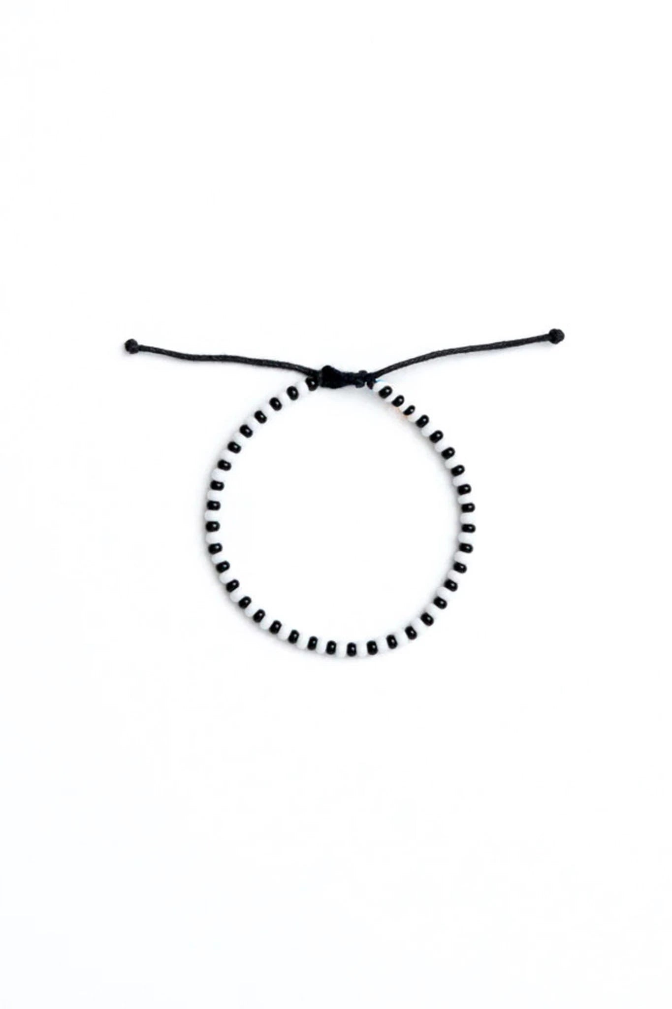 Black and White Hand Beaded Maasai Stacking Bracelet