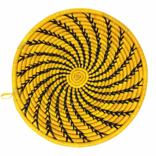 Fruit Basket, Yellow with Dark Spiral Swirl
