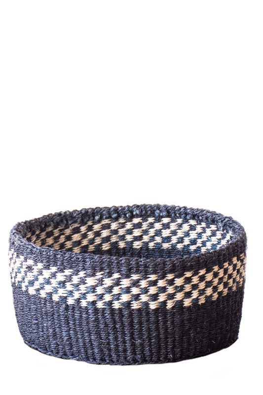 Navy and Natural Entryway Catchall Basket