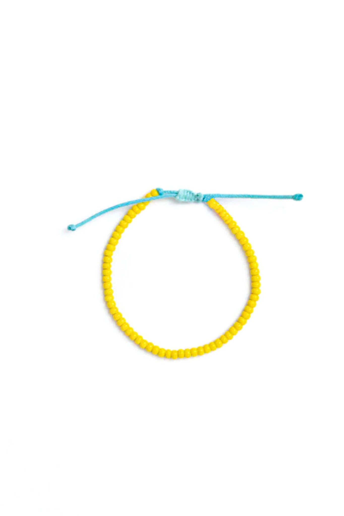 Yellow and Blue Hand Beaded Maasai Stacking Bracelet